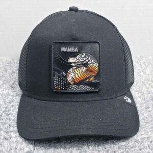 Goorin Bros The Farm Black‎ Mamba Mesh Snapback Trucker Hat Cap NWT 101-1024-YA